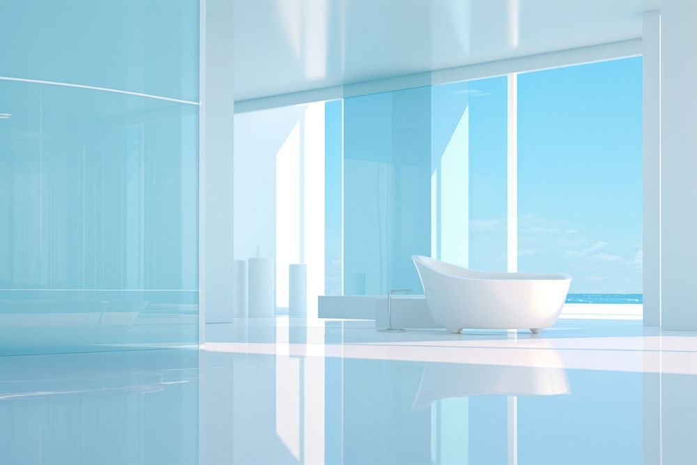 Flooring bathtub architecture daylighting. AI generated Image by rawpixel.