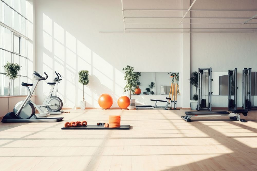 Sports gym architecture equipment. AI generated Image by rawpixel.