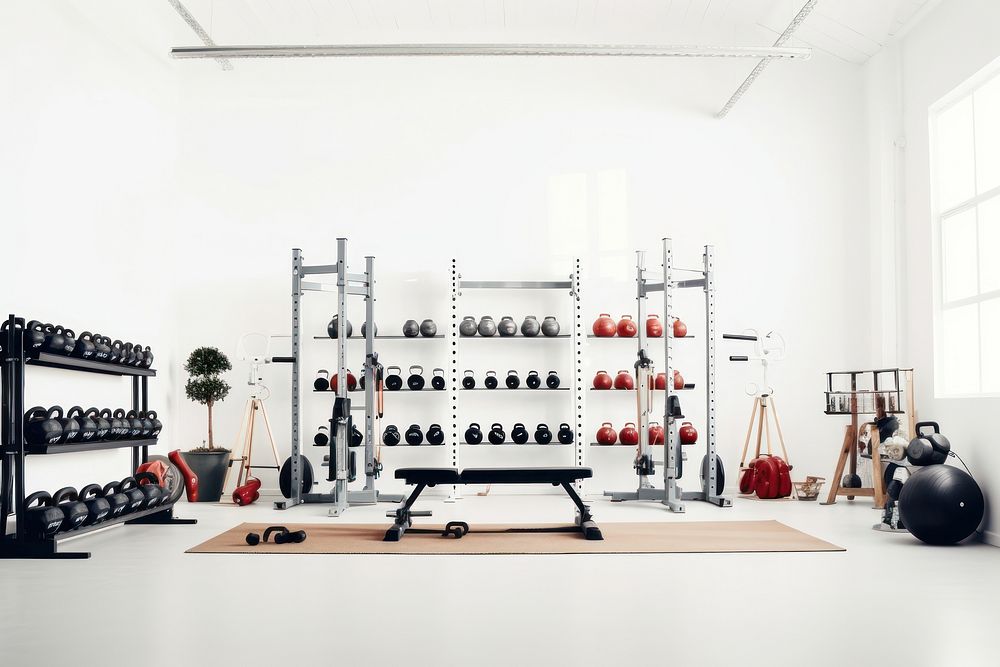 Sports gym equipment architecture. AI generated Image by rawpixel.