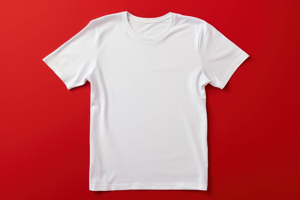 T-shirt white red red background. AI generated Image by rawpixel.