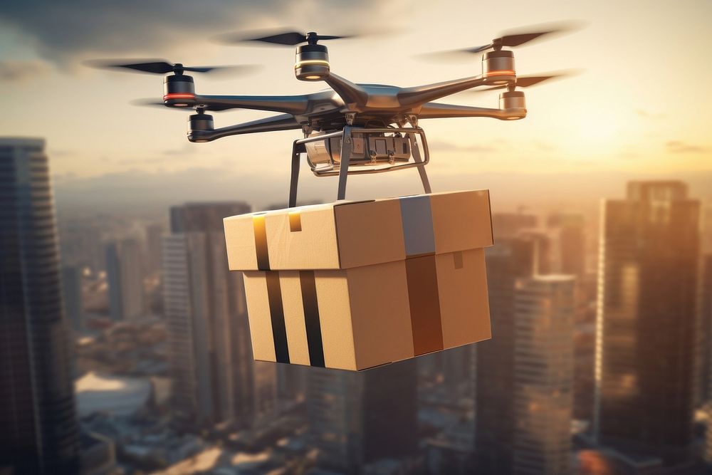 City helicopter cardboard aircraft. AI generated Image by rawpixel.