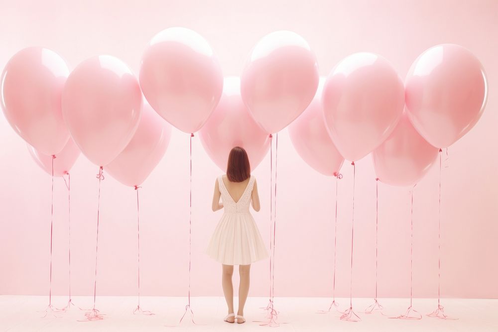 Balloon dress pink pink background. AI generated Image by rawpixel.