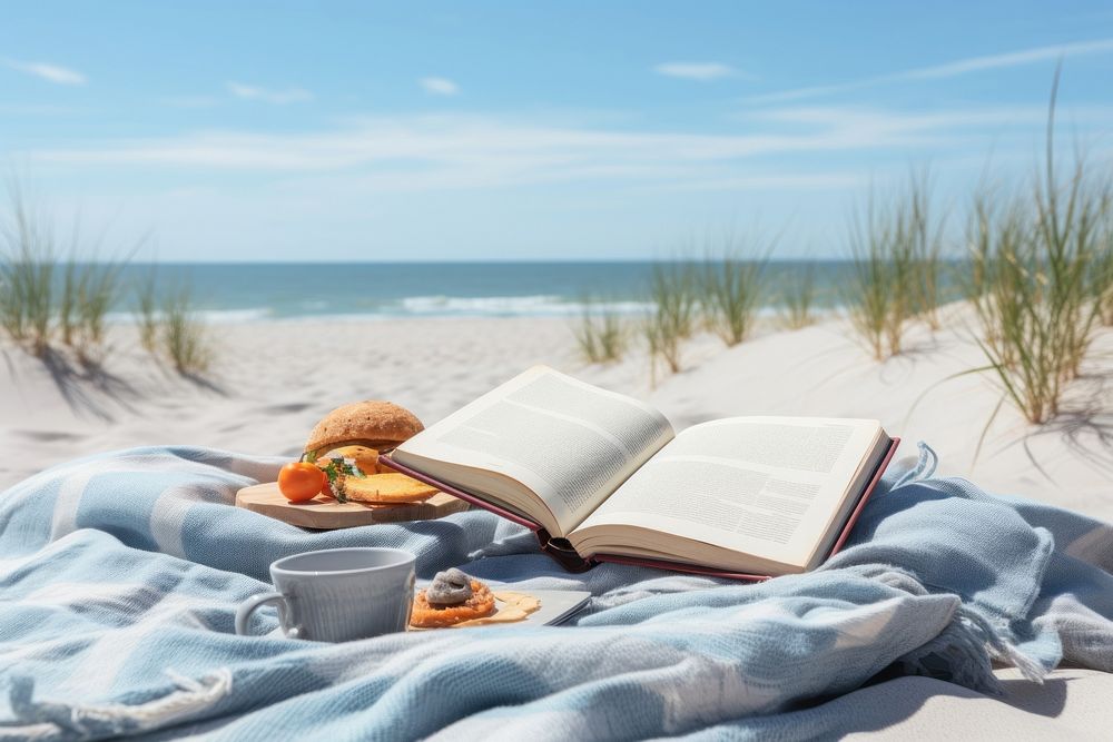 Blanket book publication outdoors. 