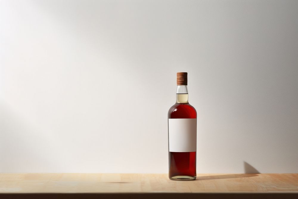 Bottle label table drink. AI generated Image by rawpixel.