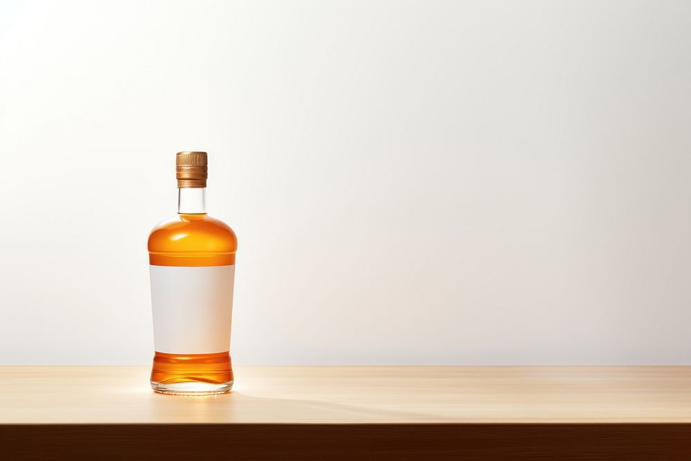 Bottle whisky label table. AI generated Image by rawpixel.