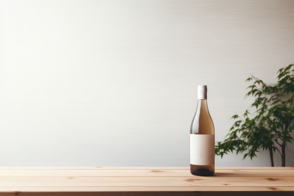 Bottle table drink wine. AI generated Image by rawpixel.