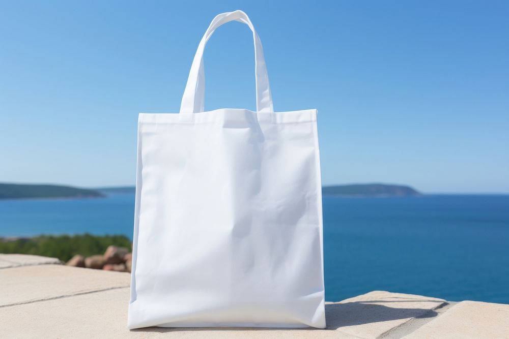 Bag outdoors handbag white. AI generated Image by rawpixel.