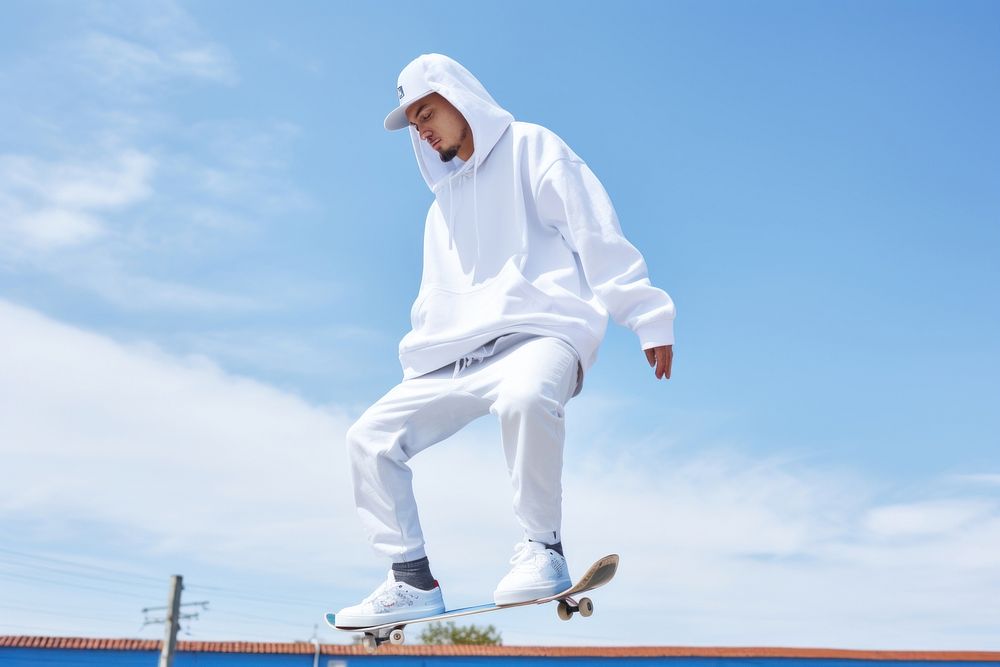 Skateboard skateboarder footwear hoodie. 