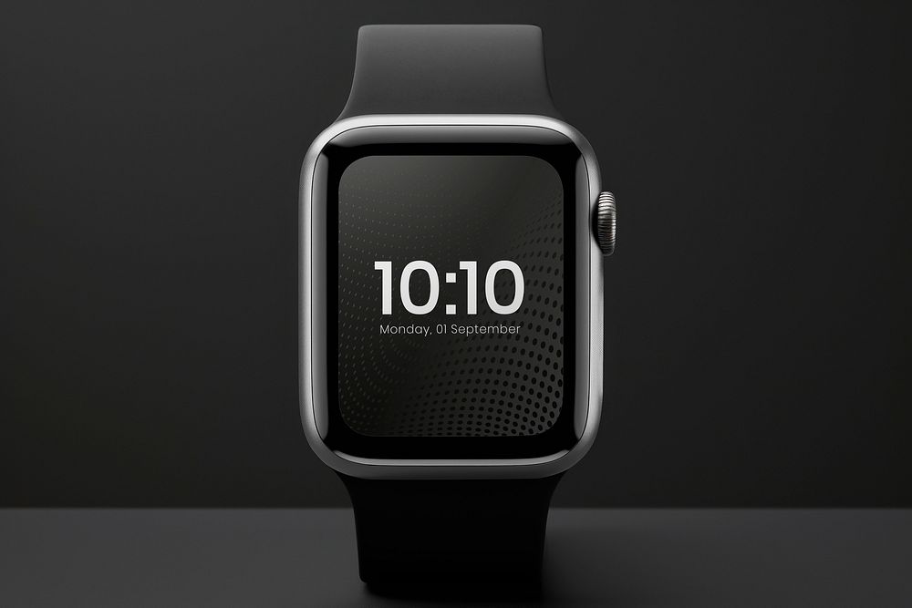 Smartwatch screen mockup, realistic digital device psd