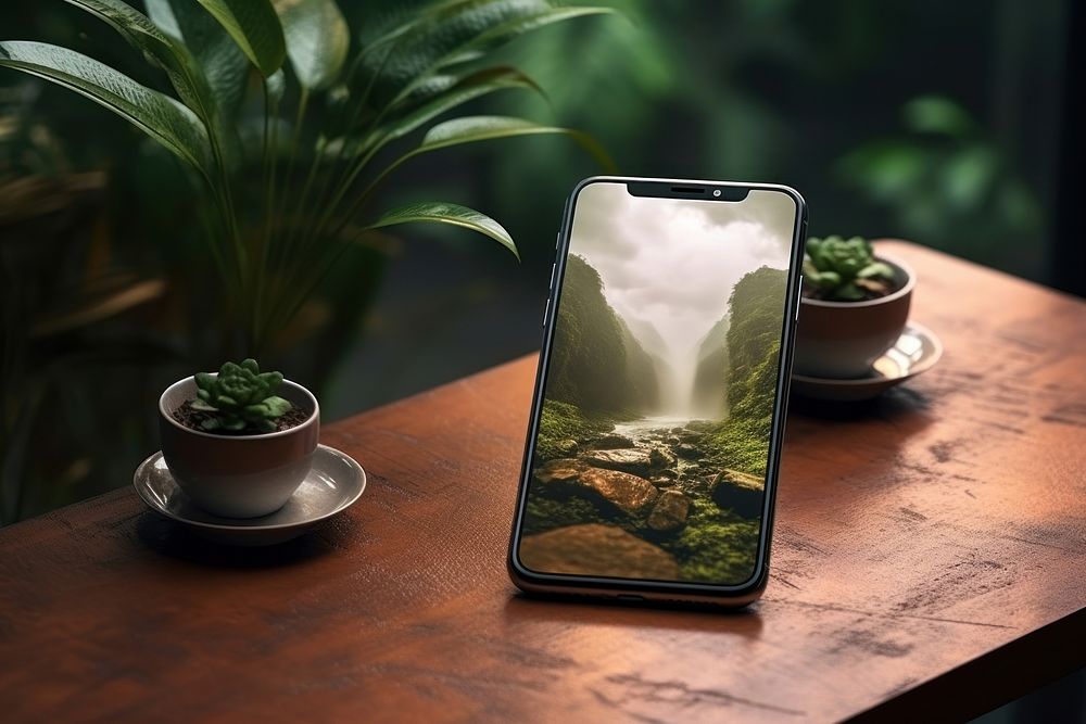 Plant phone portability electronics. AI generated Image by rawpixel.