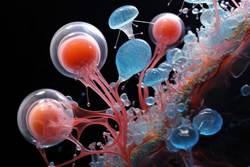 Jellyfish magnification invertebrate translucent. AI generated Image by rawpixel.