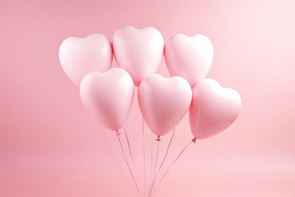 Balloon heart pink pink background. AI generated Image by rawpixel.