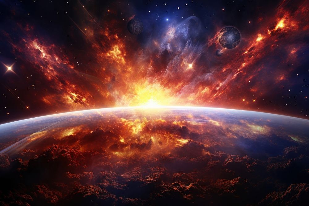 Astronomy explosion universe outdoors. AI generated Image by rawpixel.