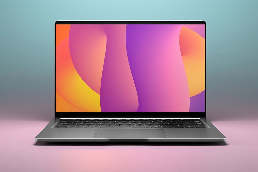 Colorful computer laptop, design resource