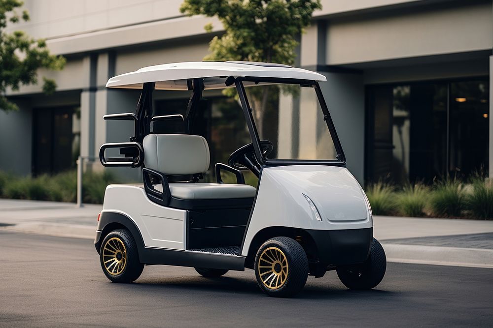 Vehicle golf wheel cart. 