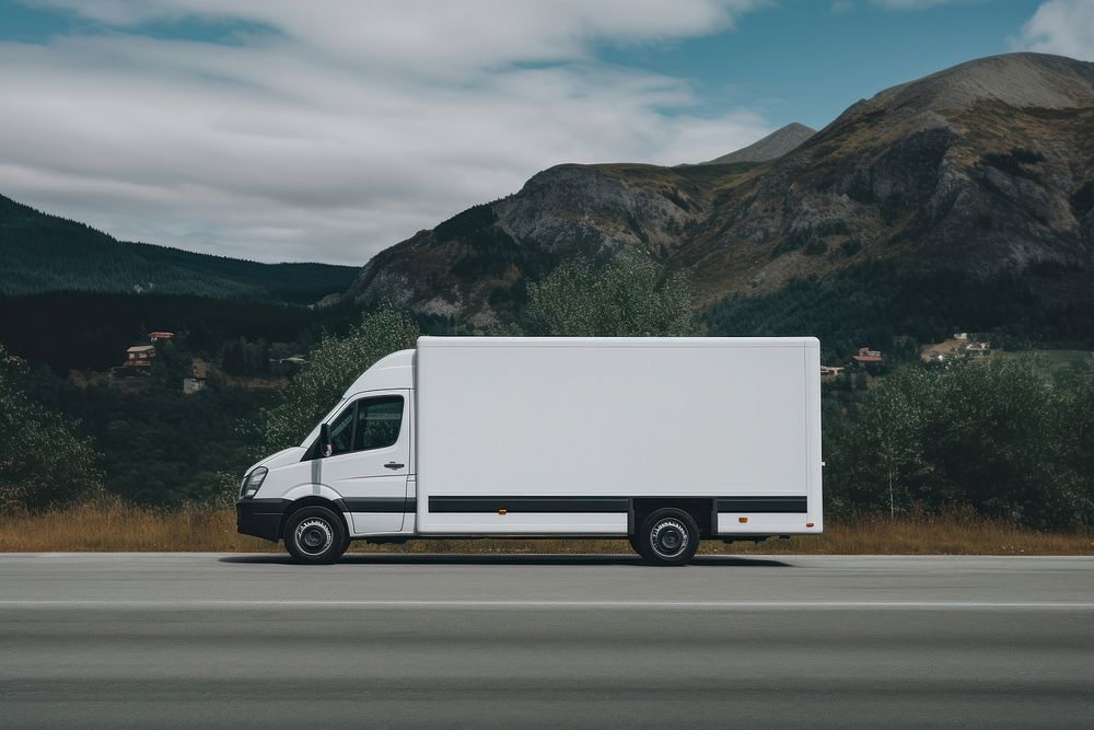 Vehicle van truck road. AI generated Image by rawpixel.