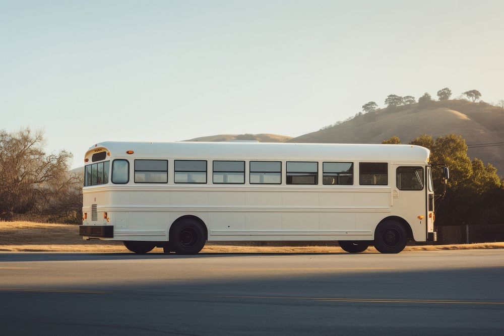 Vehicle bus road transportation. AI generated Image by rawpixel.
