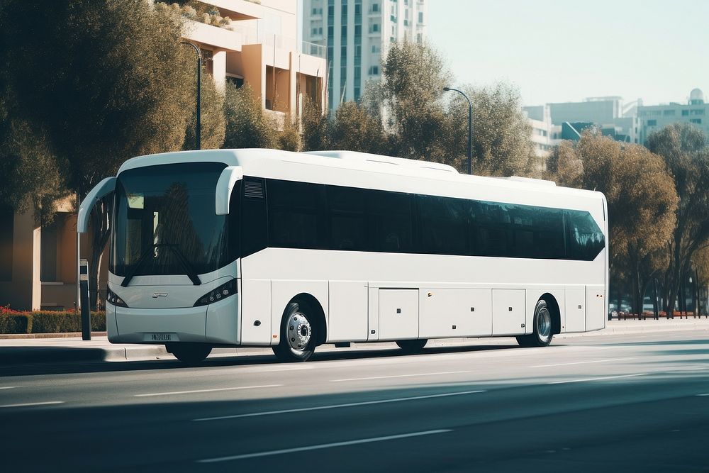 Vehicle bus road transportation. AI generated Image by rawpixel.
