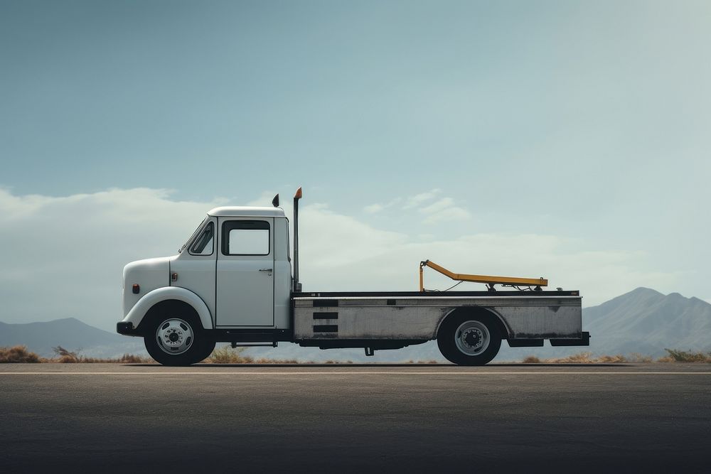 Vehicle truck asphalt road. AI generated Image by rawpixel.