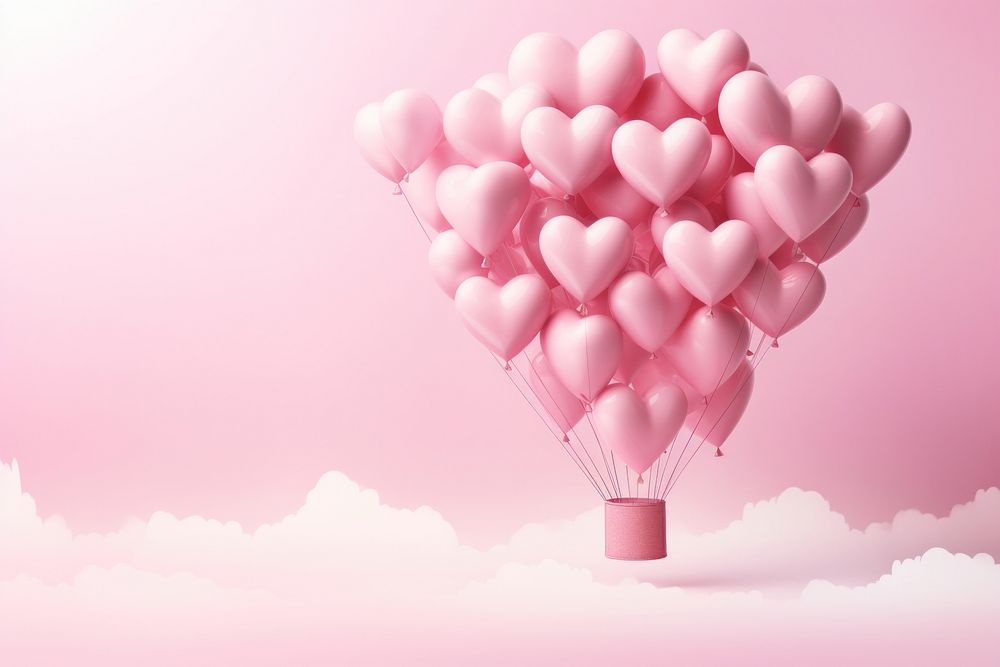 Balloon heart pink pink background. AI generated Image by rawpixel.