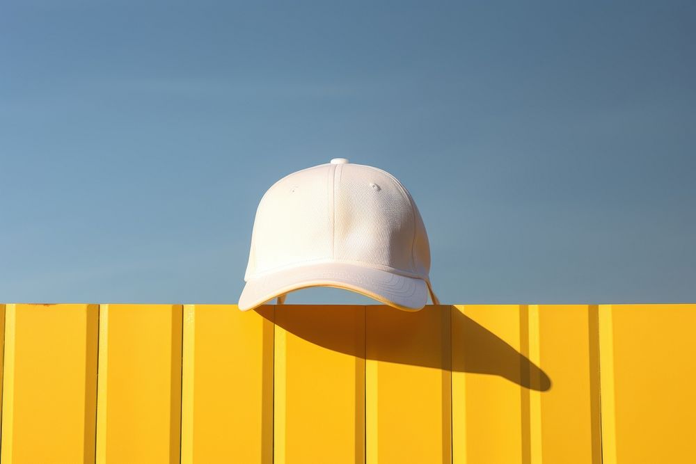 Yellow white cap headwear. AI generated Image by rawpixel.
