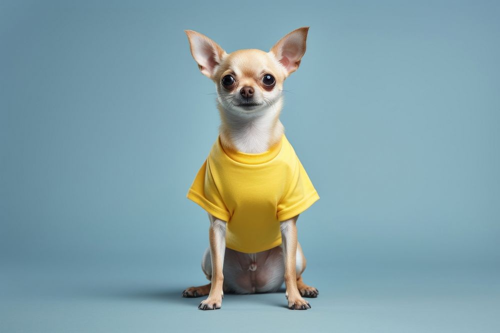 Chihuahua dog t-shirt mammal. AI generated Image by rawpixel.