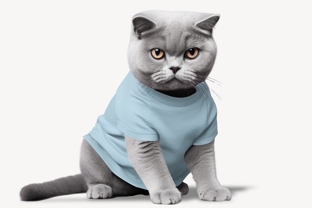 Cat t-shirt wearing t-shirt, pet fashion