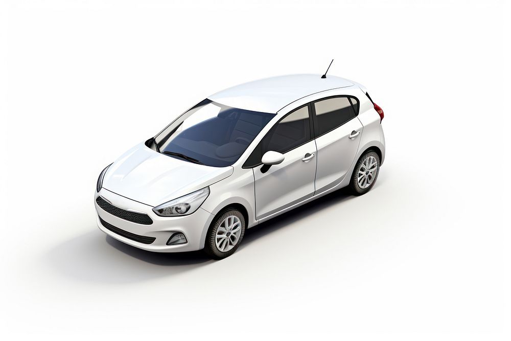 Hatchback vehicle car white background. 