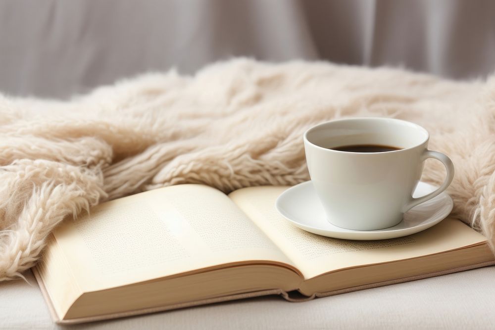Book mug publication blanket. AI generated Image by rawpixel.