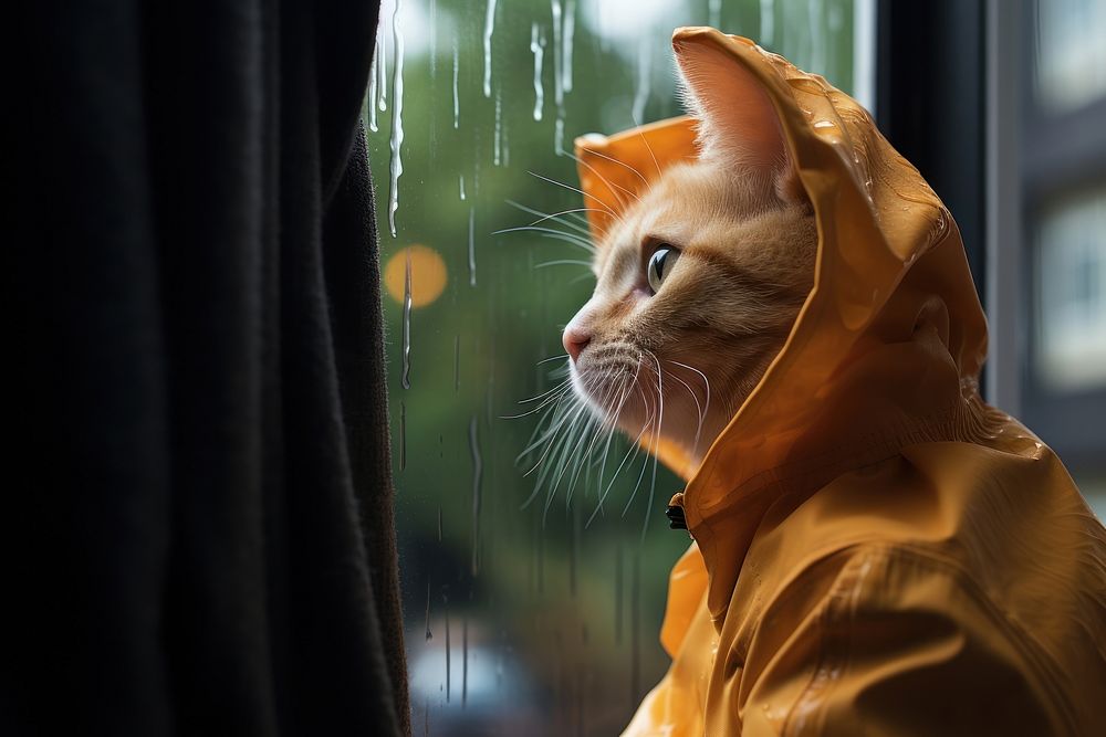 Raincoat window drop pet. 