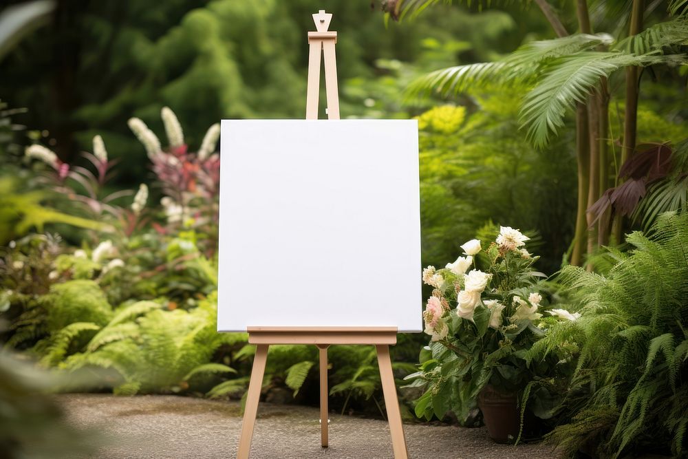 Canvas plant easel vegetation. AI generated Image by rawpixel.