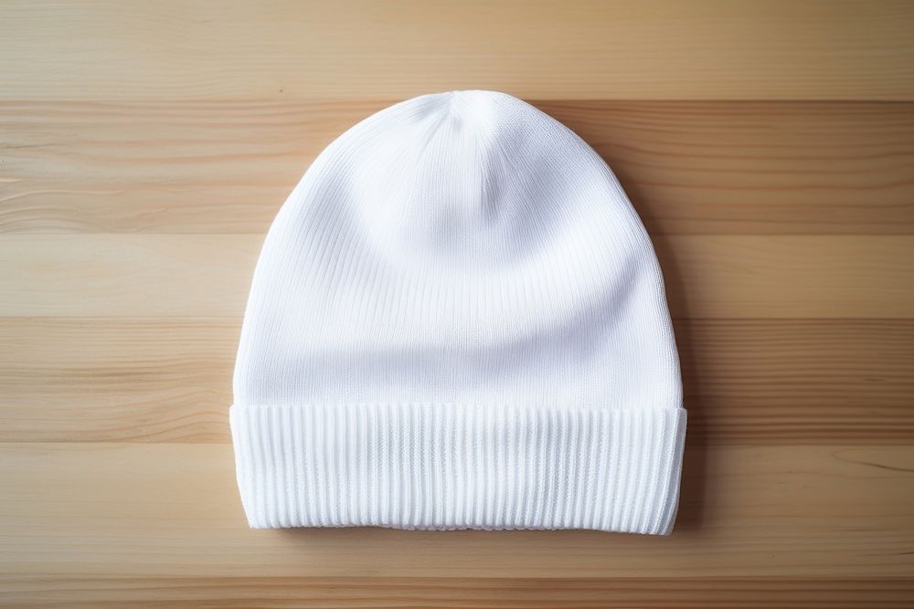 Beanie white hat headgear. AI generated Image by rawpixel.