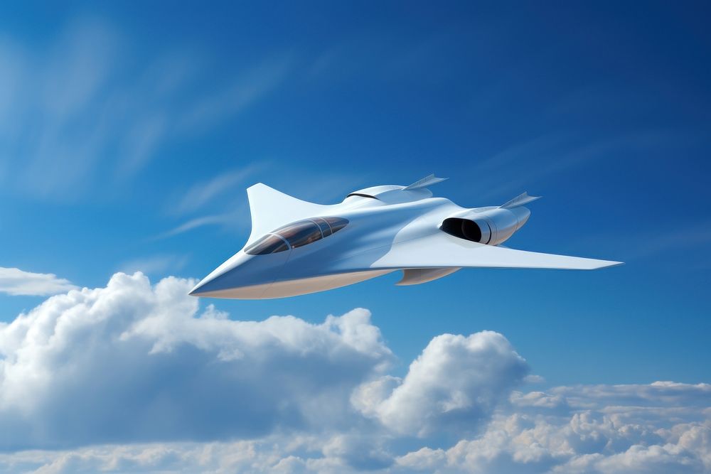 Airplane aircraft vehicle cloud. AI generated Image by rawpixel.