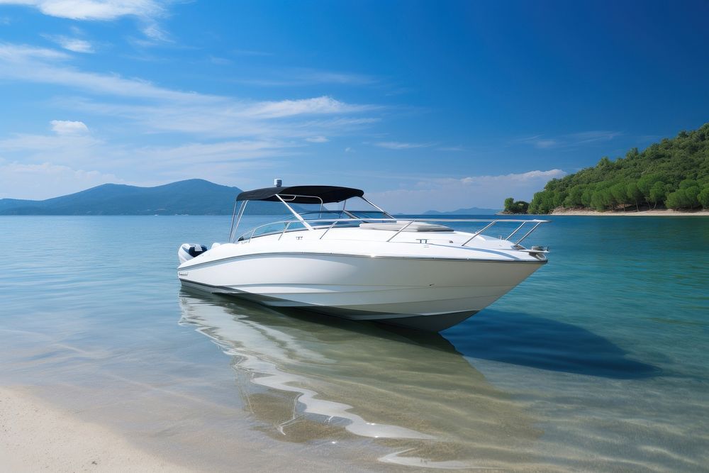 Boat speedboat vehicle boating. AI generated Image by rawpixel.