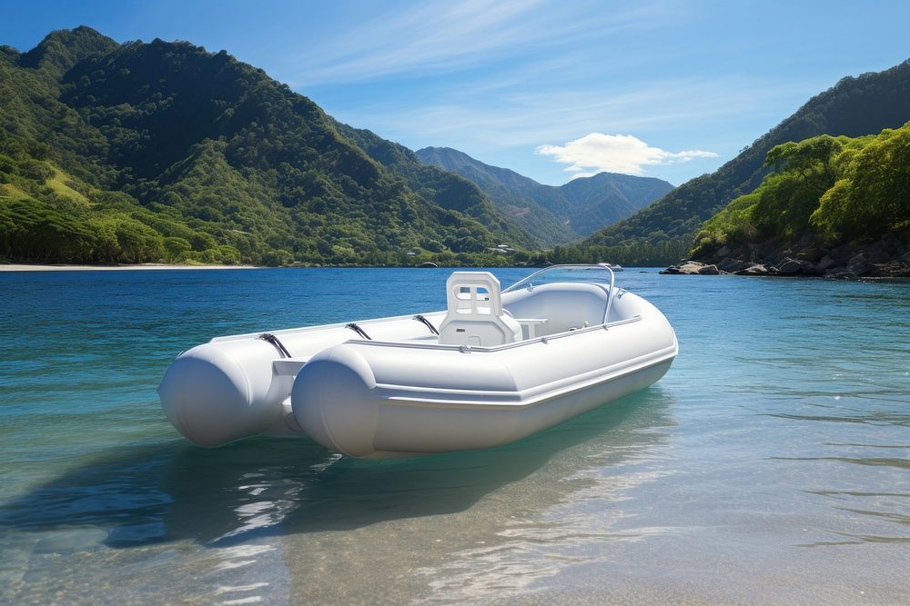 Boat watercraft inflatable outdoors. AI generated Image by rawpixel.