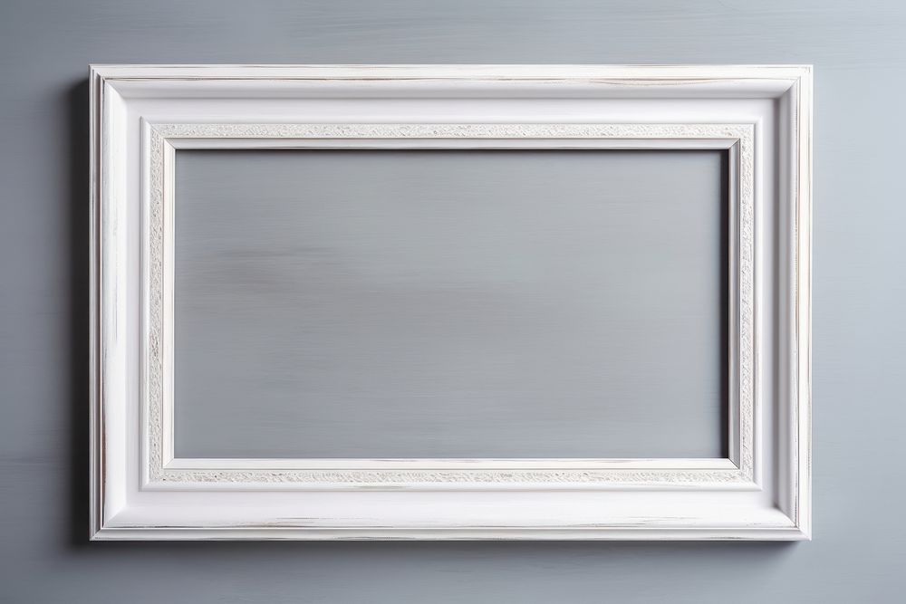 White frame gray wood. 