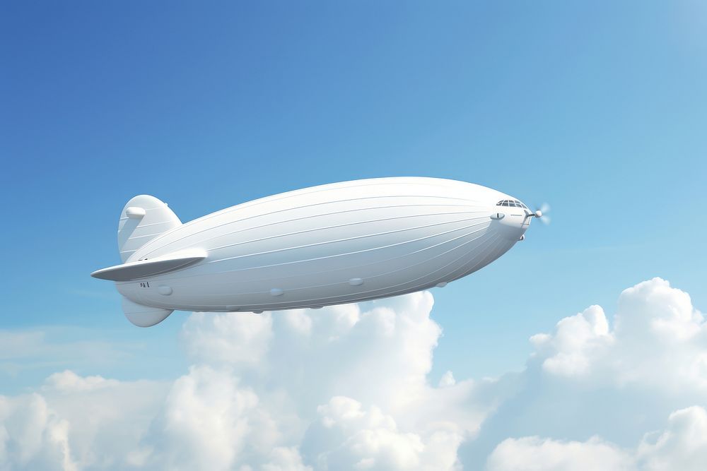 Zeppelin aircraft airplane airship. AI generated Image by rawpixel.