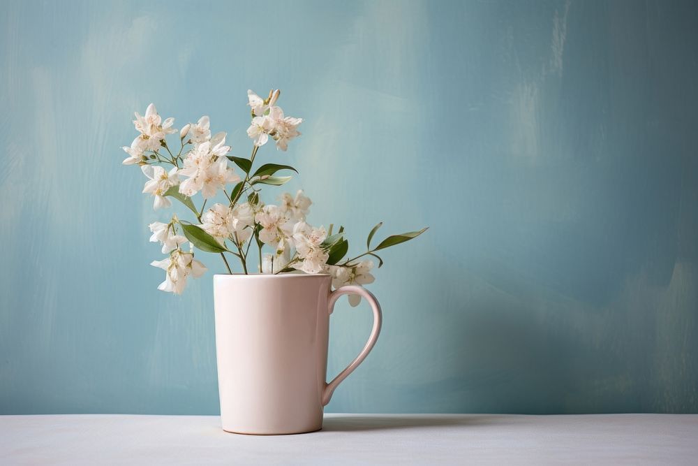 Flower mug blossom plant. AI generated Image by rawpixel.