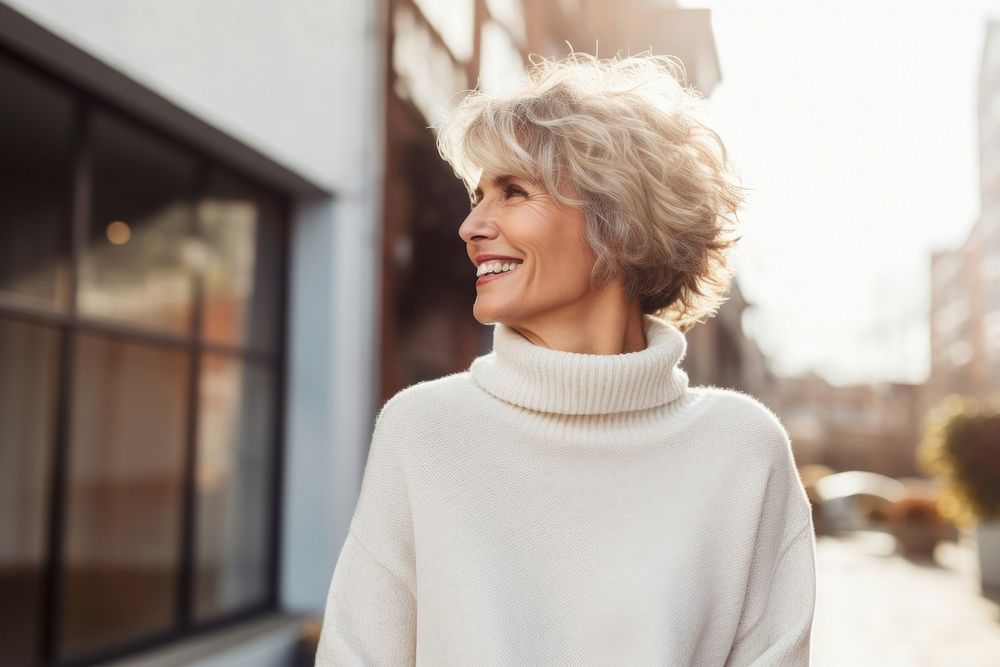 Sweater adult smile white. 