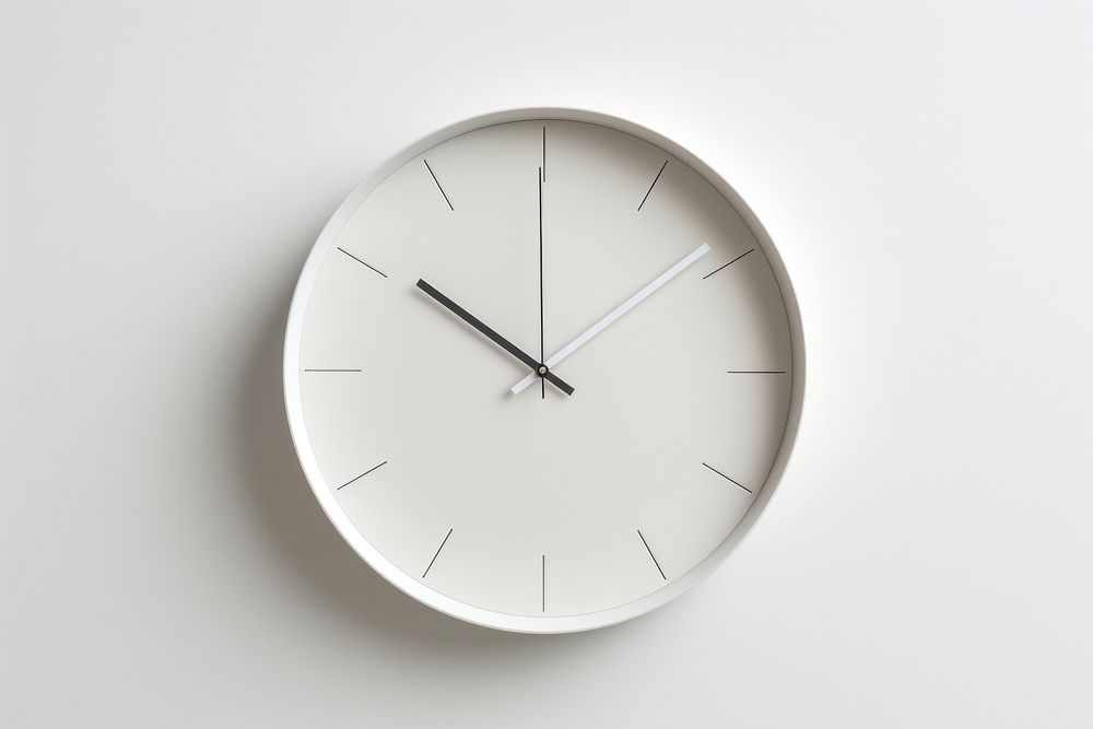 Clock white wall wall clock. AI generated Image by rawpixel.