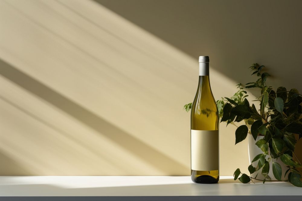 Bottle wine drink plant. AI generated Image by rawpixel.