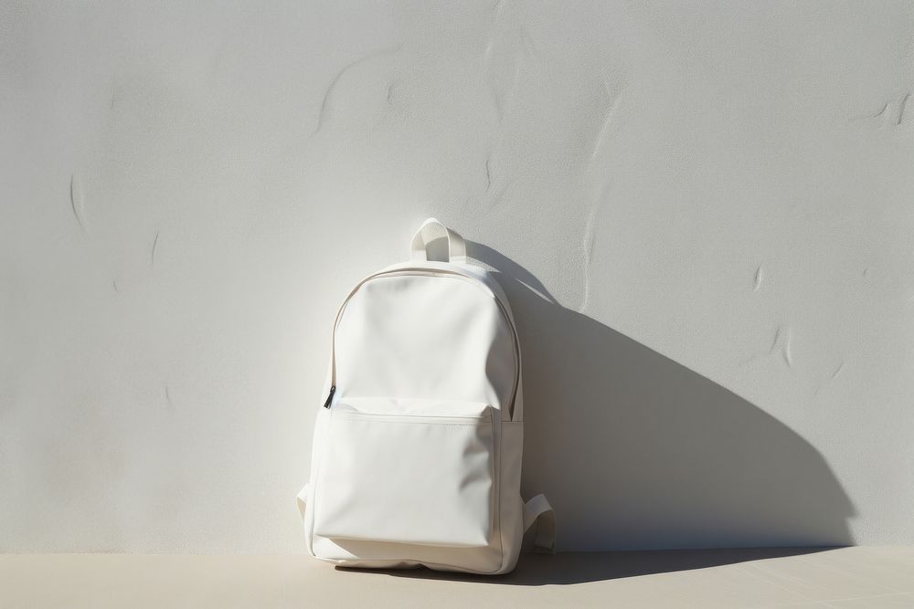 Backpack white bag accessories. AI generated Image by rawpixel.