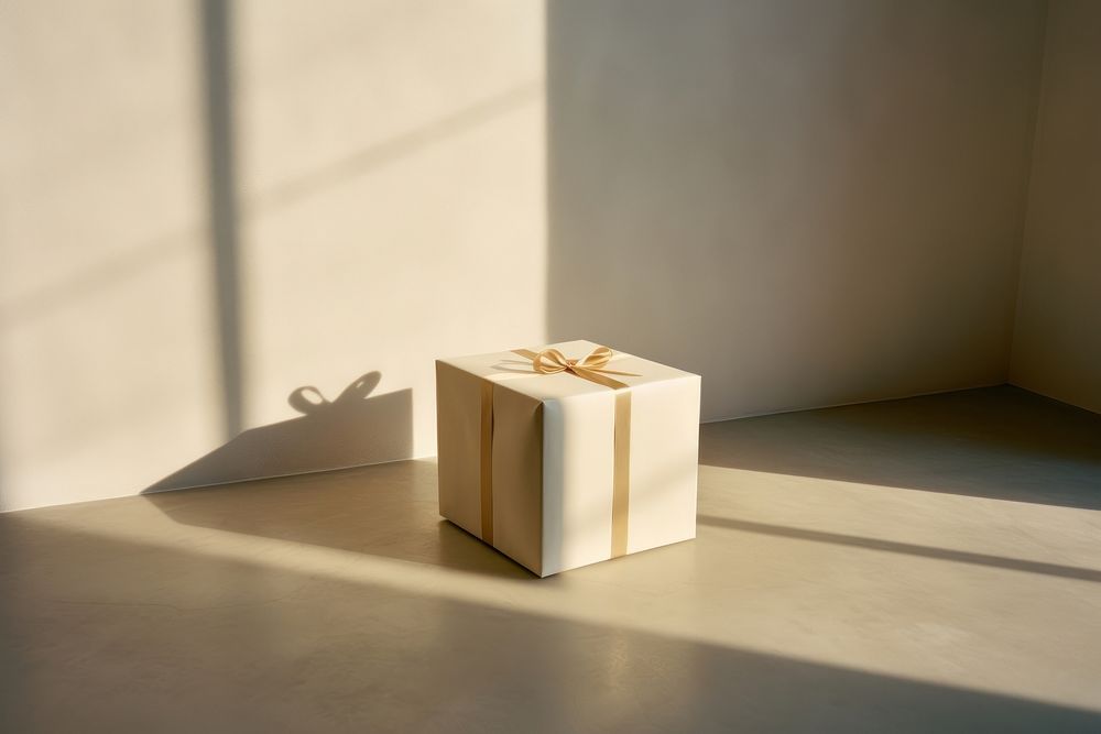 Gift box shadow white. AI generated Image by rawpixel.