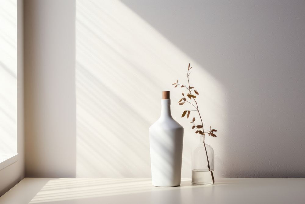 Glass plant white vase. AI generated Image by rawpixel.