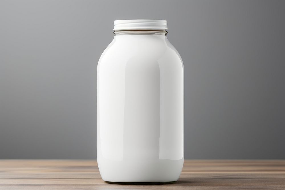 Glass jar dairy white. 