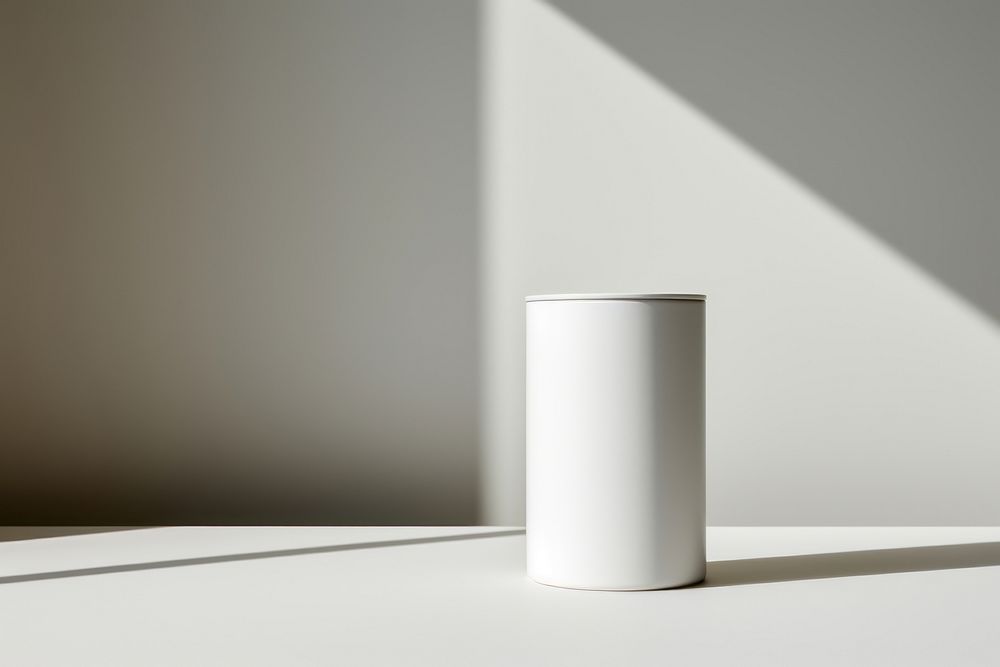 Cylinder shadow white vase. AI generated Image by rawpixel.