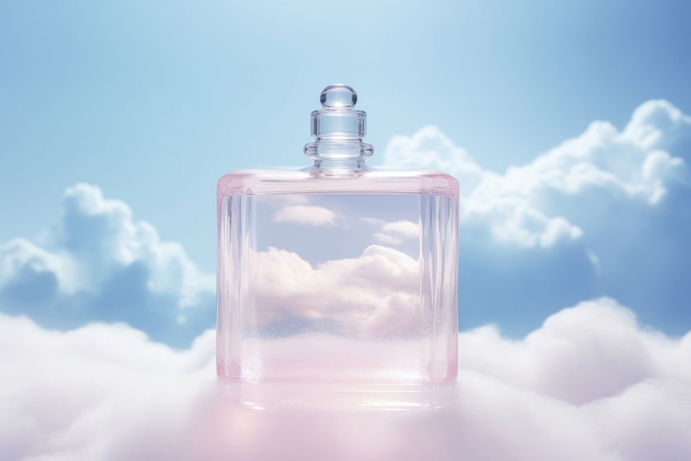 Perfume bottle glass cloud. AI generated Image by rawpixel.