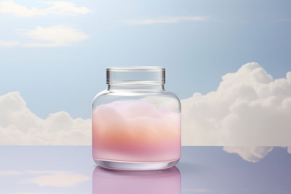 Glass jar nature cloud. AI generated Image by rawpixel.