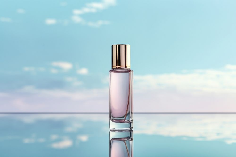 Perfume reflection cosmetics bottle. AI generated Image by rawpixel.