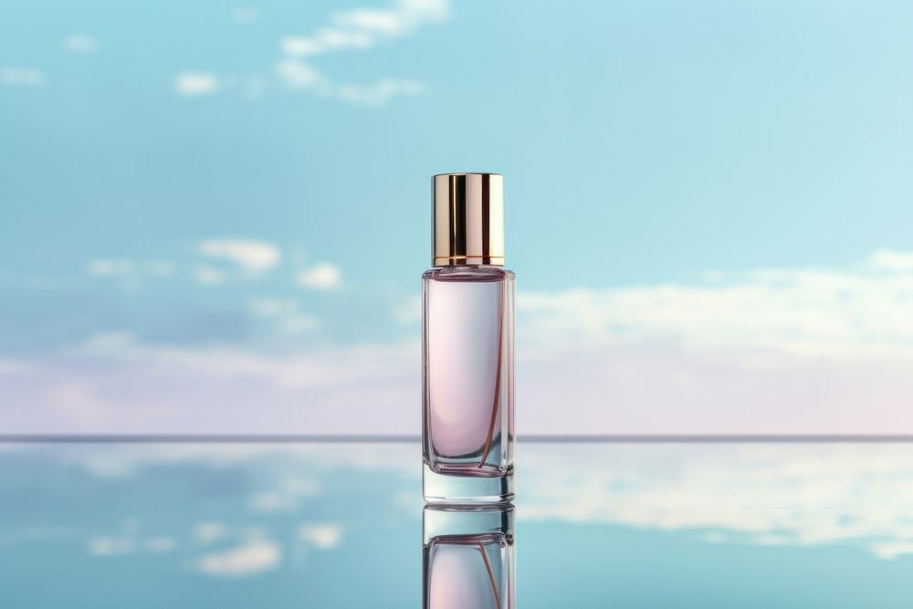 Perfume reflection cosmetics bottle. 